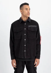 Alpha Industries Hemdjacke Cord Overshirt Schwarz/Grau
