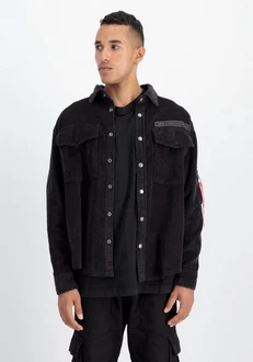 Alpha Industries Hemdjacke Cord Overshirt Schwarz/Grau
