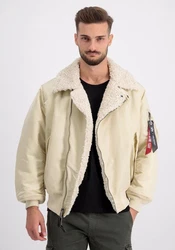 Alpha Industries Bomberjacke MA-1 B-3 Biker Jacket Khaki/Beige/Creme