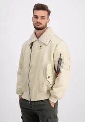 Alpha Industries Bomberjacke MA-1 B-3 Biker Jacket Khaki/Beige/Creme