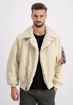 Alpha Industries Bomberjacke MA-1 B-3 Biker Jacket Khaki/Beige/Creme