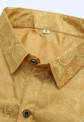 Allthemen Langarmhemd Regular Fit Herren Freizeithemd Gold/Gelb