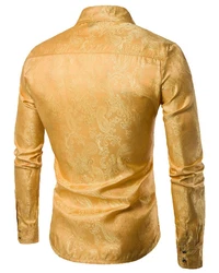 Allthemen Langarmhemd Regular Fit Herren Freizeithemd Gold/Gelb