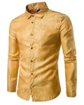 Allthemen Langarmhemd Regular Fit Herren Freizeithemd Gold/Gelb