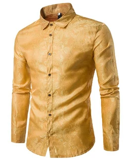 Allthemen Langarmhemd Regular Fit Herren Freizeithemd Gold/Gelb Allthemen Langarmhemd Regular Fit Herren Freizeithemd Gold/Gelb