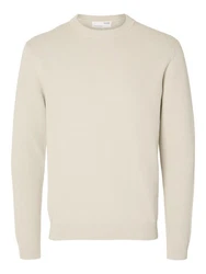 SELECTED HOMME Pullover SLHDane Khaki/Beige/Weiß