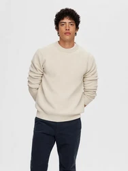 SELECTED HOMME Pullover SLHDane Khaki/Beige/Weiß