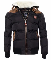 Geographical Norway Designer Herren Winterjacke Abraham Jacke Schwarz