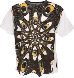 Guru-Shop T-Shirt Weed T-Shirt Goa Style weiß/bunt