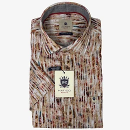 Kurzarmhemd Hemd mit Print Sport Hemd Regular Fit Hal