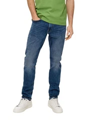 s.Oliver Stoffhose Jeans Mauro Regular Fit High Rise Tapered Leg Dunkelblau/Hellblau/Blau