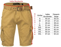 Indicode Cargoshorts Kjeld Khaki/Beige/Braun