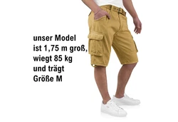 Indicode Cargoshorts Kjeld Khaki/Beige/Braun