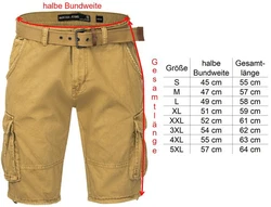 Indicode Cargoshorts Kjeld Khaki/Beige/Braun
