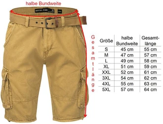 Indicode Cargoshorts Kjeld Khaki/Beige/Braun