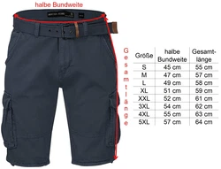 Indicode Cargoshorts Kjeld Blau/Dunkelblau