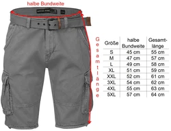 Indicode Cargoshorts Kjeld Khaki/Hellgrau/Grau