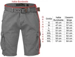 Indicode Cargoshorts Kjeld Khaki/Hellgrau/Grau