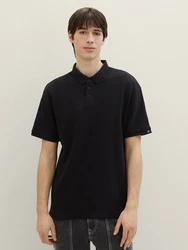 TOM TAILOR Denim Poloshirt Relaxed Schwarz/Dunkelblau