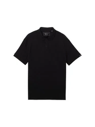 TOM TAILOR Denim Poloshirt Relaxed Schwarz/Dunkelblau