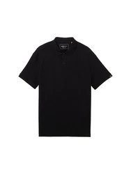 TOM TAILOR Denim Poloshirt Relaxed Schwarz/Dunkelblau