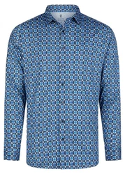 DESOTO Langarmhemd Blau/Dunkelblau
