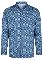 DESOTO Langarmhemd Blau/Dunkelblau
