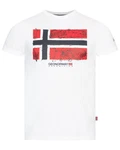 Geographical Norway Kurzarmshirt T-Shirt Herren  Creme/Rot/Weiß