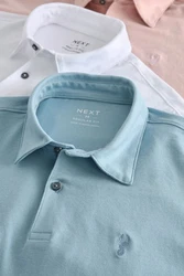Next Poloshirt Poloshirts aus Jersey im 3er-Pack Hellblau/Blau