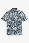 Next Kurzarmhemd mit Blumenmuster Blau