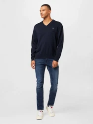 Gant Strickpullover Classic Cotton V-Neck Blau