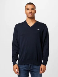 Gant Strickpullover Classic Cotton V-Neck Blau