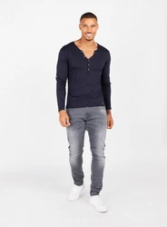 Key Largo Langarmshirt 'MLS00038' navy