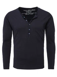 Key Largo Langarmshirt 'MLS00038' navy