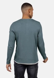 Key Largo Sweatjacke Strickpullover MSW SANDRO Grau/Hellblau/Blau