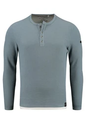 Key Largo Sweatjacke Strickpullover MSW SANDRO Grau/Hellblau/Blau