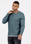 Key Largo Sweatjacke Strickpullover MSW SANDRO Grau/Hellblau/Blau