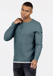 Key Largo Sweatjacke Strickpullover MSW SANDRO Grau/Hellblau/Blau