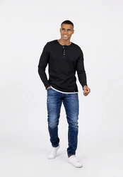 Key Largo Sweatjacke Strickpullover MSW SANDRO Dunkelblau/Schwarz/Blau