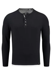 Key Largo Sweatjacke Strickpullover MSW SANDRO Dunkelblau/Schwarz/Blau