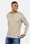 Key Largo Sweatjacke Strickpullover MSW SANDRO dunkelbeige/schwarz/weiß