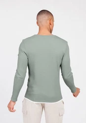 Key Largo Sweatjacke Strickpullover MSW SANDRO Grün/Hellgrün/Hellblau