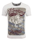 Key Largo T-Shirt Montana USA Biker Print Motiv Rot/Beige/Dunkelrot