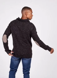 Key Largo Stehkragenpullover MST VINCENT Schwarz/Dunkelrot/Hellblau