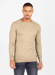 Key Largo Rundhalspullover MST PROJECT beige
