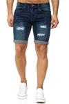 Indicode Shorts KADEN HOLES Blau/Dunkelblau