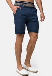 Indicode Chinoshorts Baltin Dunkelblau/Blau
