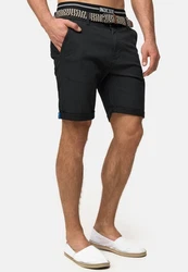 Indicode Chinoshorts Baltin Schwarz/Dunkelgrau