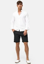 Indicode Chinoshorts Baltin Schwarz/Dunkelgrau