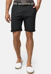 Indicode Chinoshorts Baltin Schwarz/Dunkelgrau